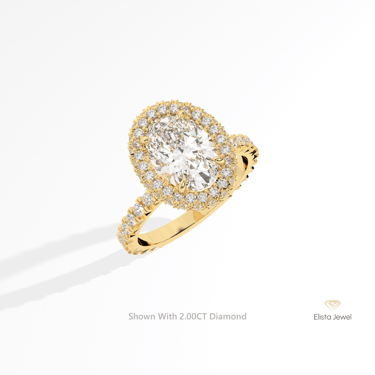 Oval Cut Halo Engagement Lab Grown Diamond Ring in Platinum - Lifestyle View