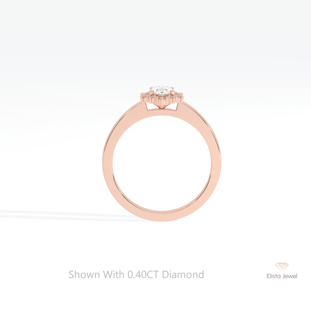Oval Cut Halo Engagement Lab Grown Diamond Ring - Alternative View