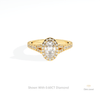 Oval Cut Halo Engagement Lab Grown Diamond Ring in 18K Rose Gold - Ring on Hand View
