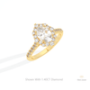 Oval Cut Halo Engagement Lab Grown Diamond Ring in 10K Yellow Gold - Side View