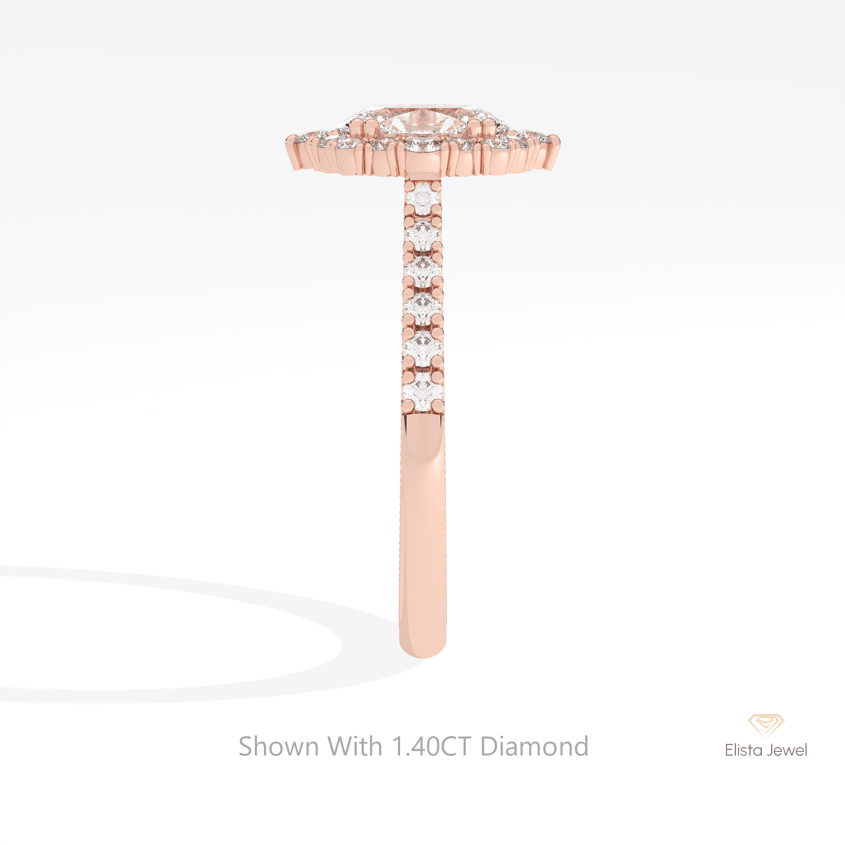 Oval Cut Halo Engagement Lab Grown Diamond Ring - Additional View