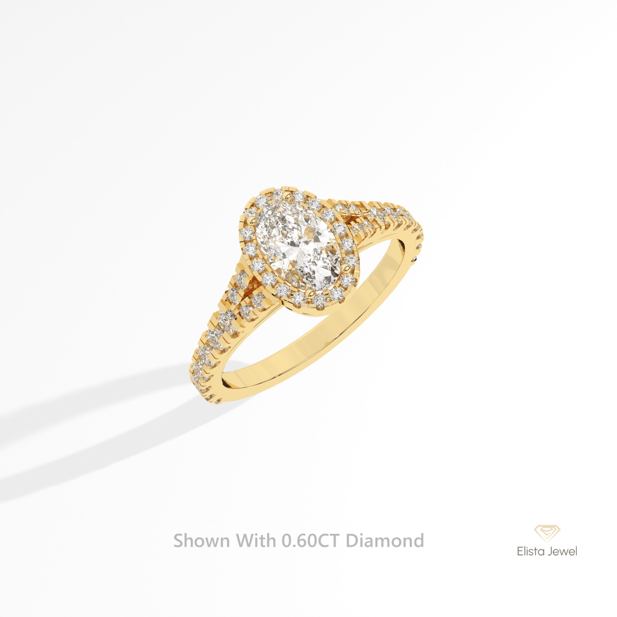 Oval Cut Halo Engagement Lab Grown Diamond Ring in Platinum - Lifestyle View