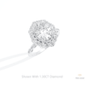 Oval Cut Halo Engagement Lab Grown Diamond Ring in 14K Rose Gold - Profile View