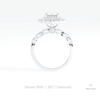 Oval Cut Halo Engagement Lab Grown Diamond Ring in 18K White Gold - Close-up View