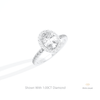 Oval Cut Halo Engagement Lab Grown Diamond Ring in 14K Rose Gold - Profile View