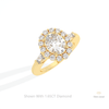 Oval Cut Halo Engagement Lab Grown Diamond Ring in 10K Yellow Gold - Side View