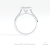Oval Cut Halo Engagement Lab Grown Diamond Ring in 18K White Gold - Close-up View