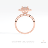 Oval Cut Halo Engagement Lab Grown Diamond Ring in 10K Rose Gold - Angled View