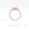 Oval Cut Halo Engagement Lab Grown Diamond Ring in 10K Rose Gold - Angled View