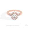 Oval Cut Halo Engagement Lab Grown Diamond Ring in 18K Rose Gold - Ring on Hand View