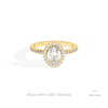 Oval Cut Halo Engagement Lab Grown Diamond Ring in 10K White Gold - Front View