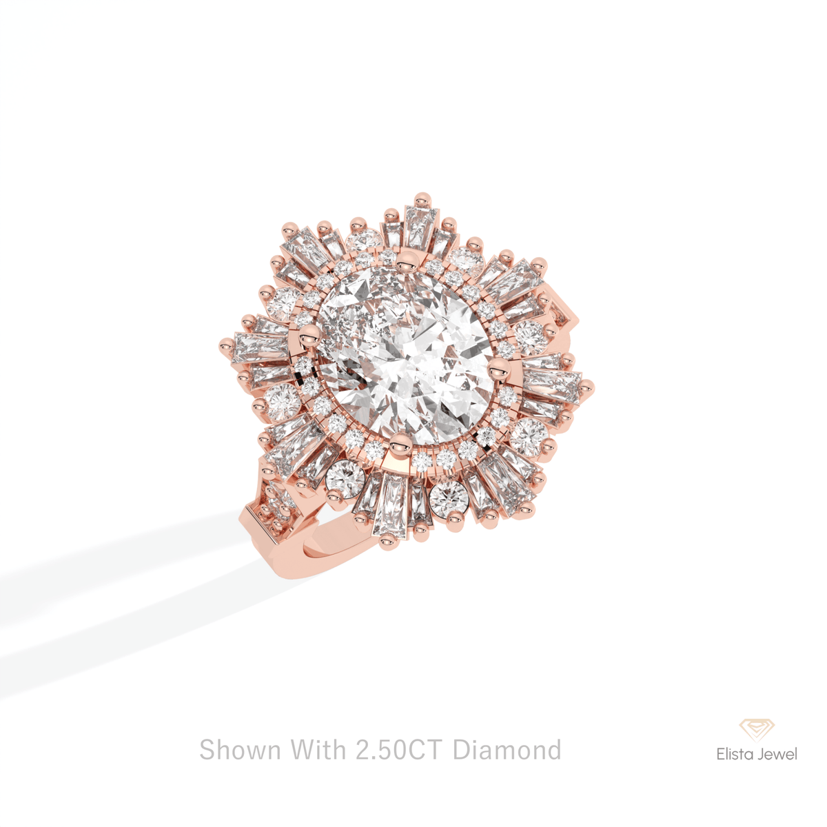 Oval Cut Halo Starburst Engagement Lab Grown Diamond Ring in Platinum - Lifestyle View