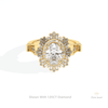 Oval Cut Halo Starburst Lab Grown Diamond Ring in 10K White Gold - Front View