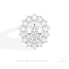 Oval Cut Halo Starburst Lab Grown Diamond Ring in 14K Yellow Gold - Detail View