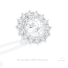 Oval Cut Halo Starburst Lab Grown Diamond Ring in 14K Rose Gold - Profile View