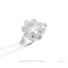Oval Cut Halo Starburst Lab Grown Diamond Ring in 14K Rose Gold - Profile View