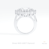 Oval Cut Halo Starburst Lab Grown Diamond Ring in 18K White Gold - Close-up View