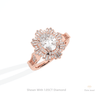 Oval Cut Halo Starburst Lab Grown Diamond Ring in Platinum - Lifestyle View