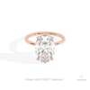 Oval Cut Hidden Halo Engagement Lab Grown Diamond Ring in 18K Rose Gold - Ring on Hand View