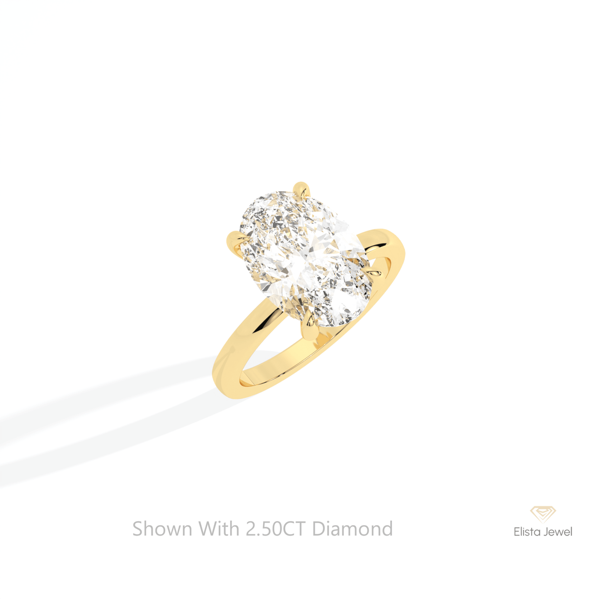 Oval Cut Hidden Halo Engagement Lab Grown Diamond Ring in 14K Rose Gold - Profile View