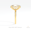 Oval Cut Hidden Halo Engagement Lab Grown Diamond Ring in 18K Yellow Gold - Perspective View