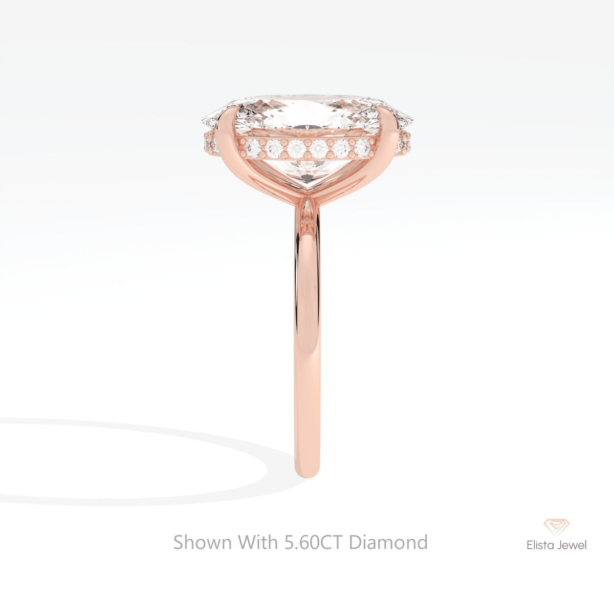 Oval Cut Hidden Halo Engagement Lab Grown Diamond Ring - Additional View