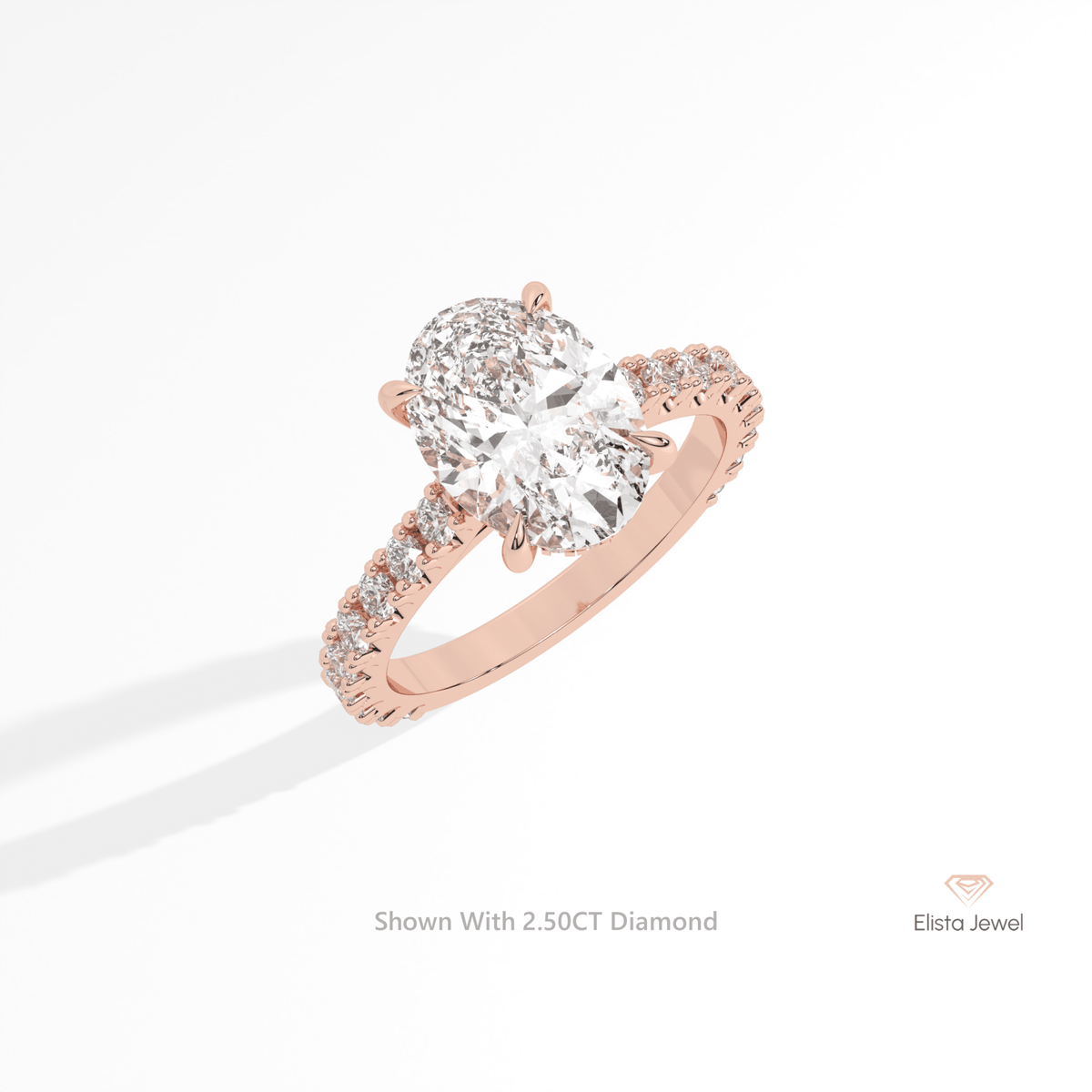 Oval Cut Hidden Halo Engagement Lab Grown Diamond Ring in Platinum - Lifestyle View
