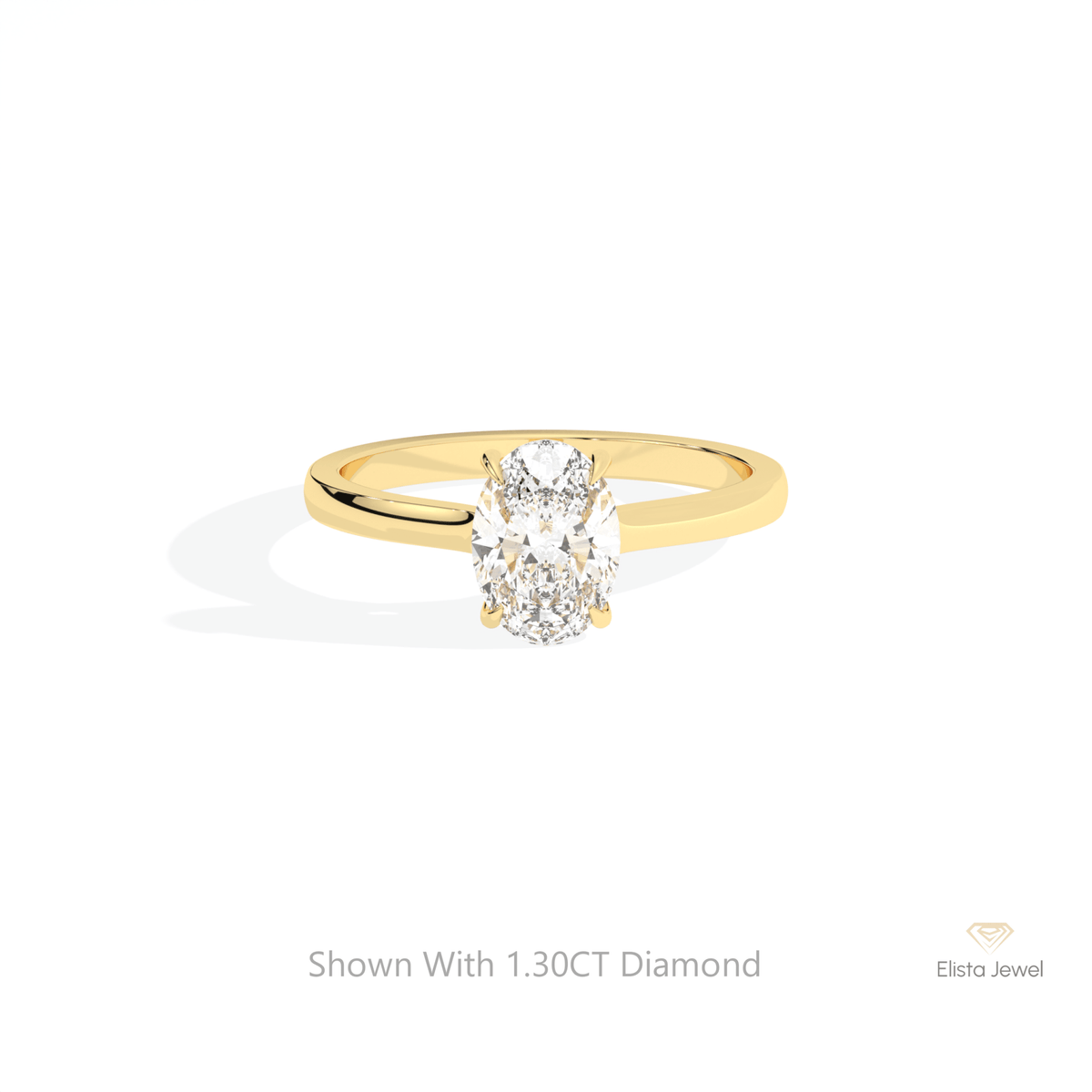 Oval Cut Hidden Halo Engagement Lab Grown Diamond Ring in 10K White Gold - Front View