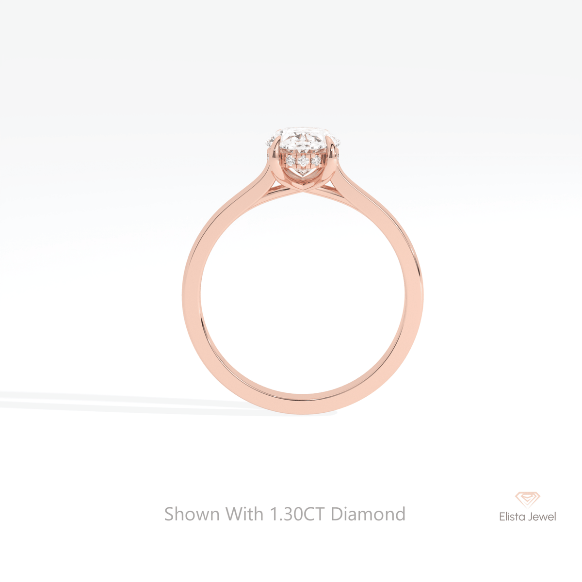 Oval Cut Hidden Halo Engagement Lab Grown Diamond Ring - Alternative View