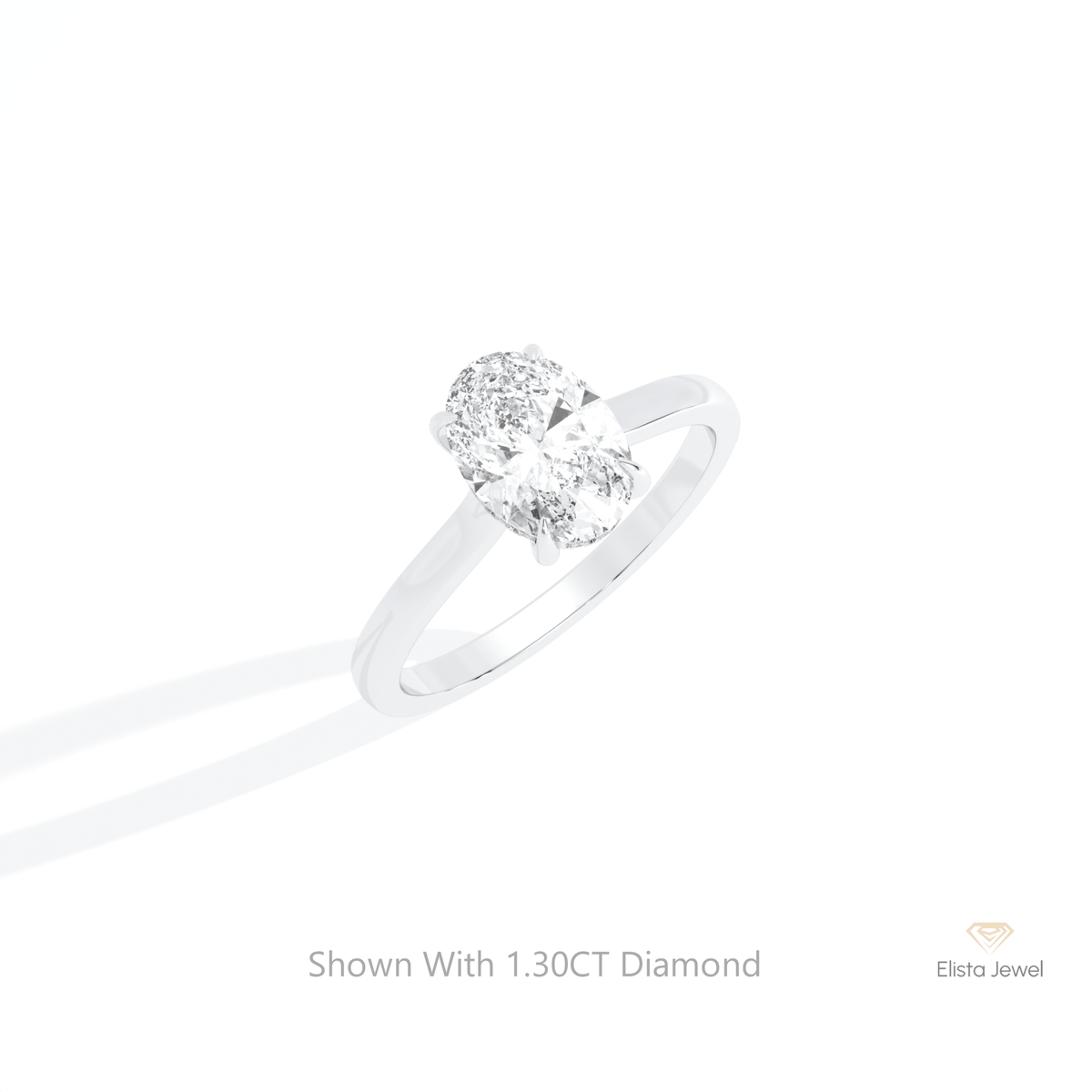 Oval Cut Hidden Halo Engagement Lab Grown Diamond Ring in 14K Rose Gold - Profile View