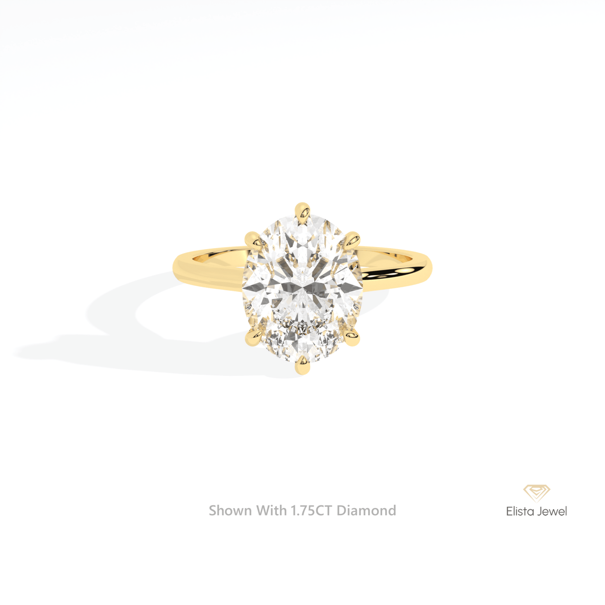 Oval Cut Hidden Halo Engagement Lab Grown Diamond Ring in 10K White Gold - Front View