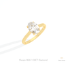 Oval Cut Hidden Halo Engagement Lab Grown Diamond Ring in 10K Yellow Gold - Side View