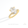 Oval Cut Hidden Halo Engagement Lab Grown Diamond Ring in 10K Yellow Gold - Side View