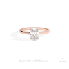 Oval Cut Hidden Halo Engagement Lab Grown Diamond Ring in 18K Rose Gold - Ring on Hand View