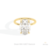 Oval Cut Hidden Halo Engagement Lab Grown Diamond Ring in 14K Yellow Gold - Detail View