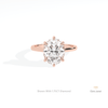 Oval Cut Hidden Halo Engagement Lab Grown Diamond Ring in 18K Rose Gold - Ring on Hand View