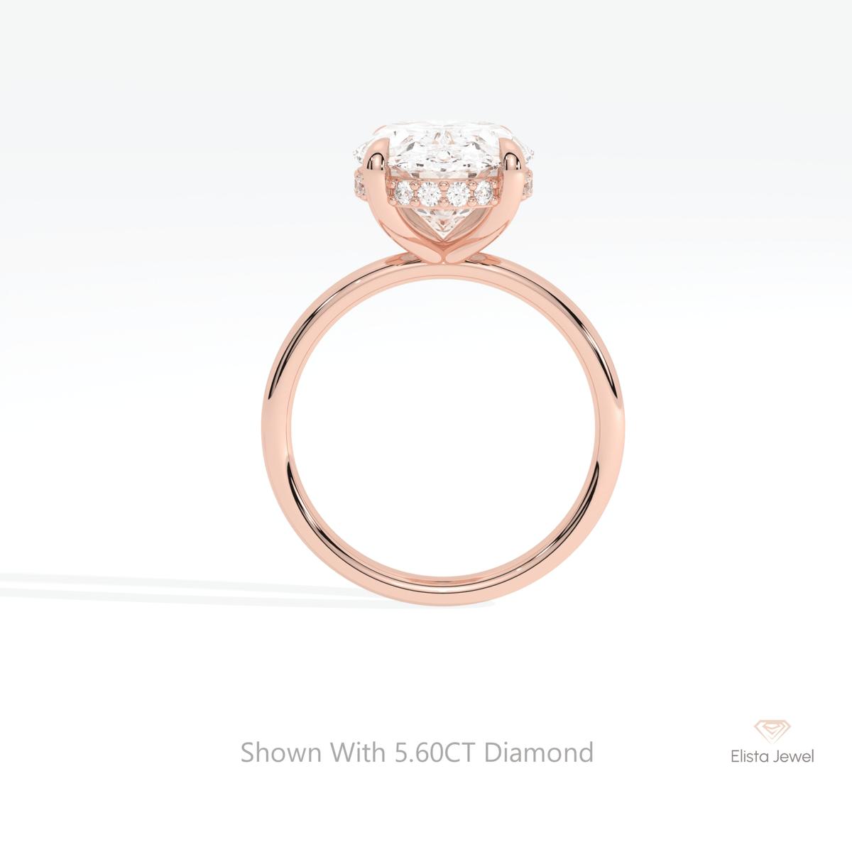 Oval Cut Hidden Halo Engagement Lab Grown Diamond Ring - Alternative View