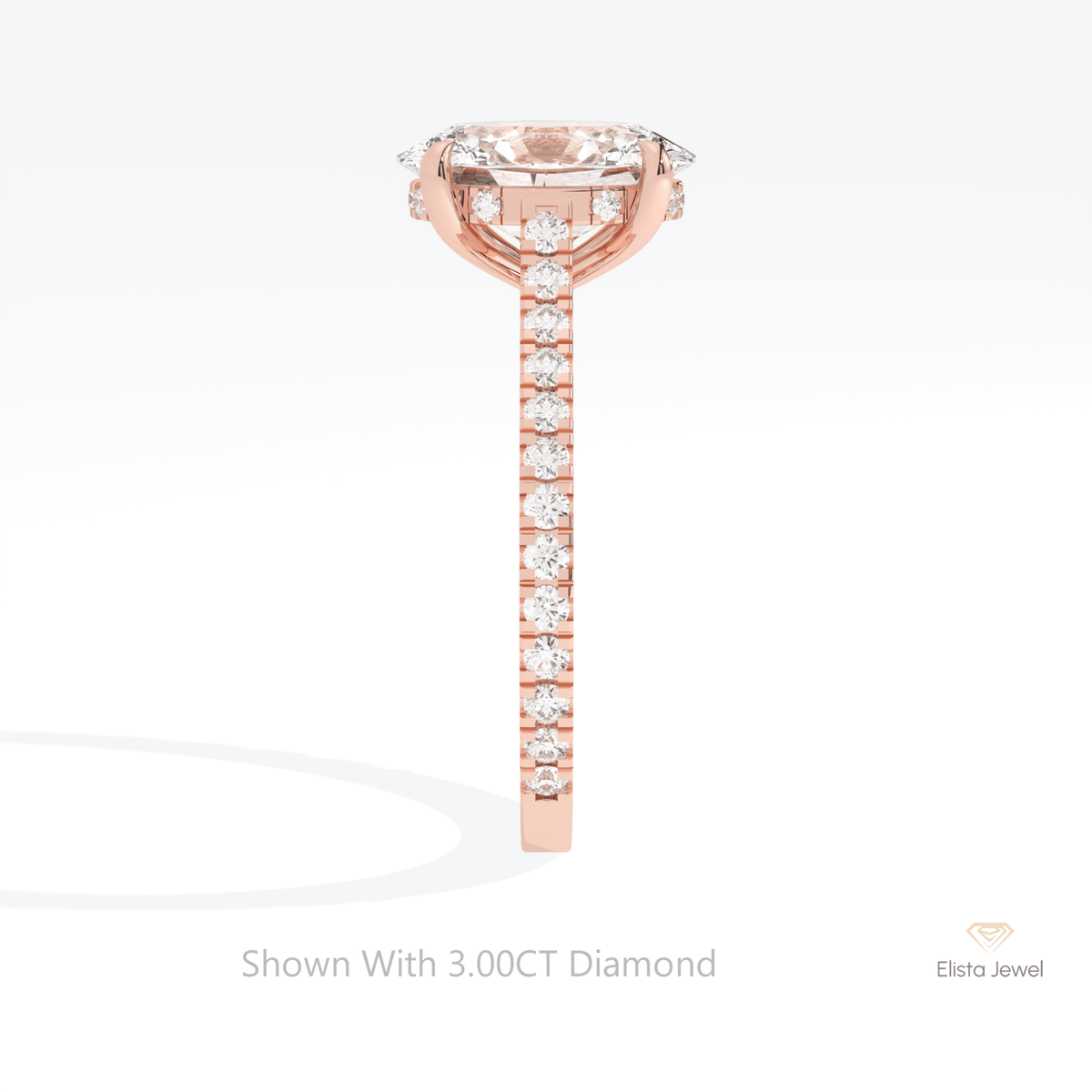 Oval Cut Hidden Halo Engagement Lab Grown Diamond Ring - Additional View