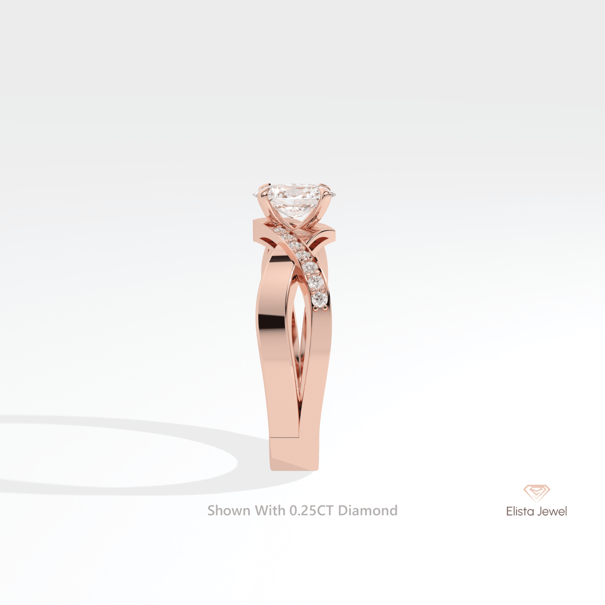 Oval Cut Solitaire Accent Engagement Lab Grown Diamond Ring - Additional View