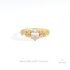 Oval Cut Solitaire Accent Engagement Lab Grown Diamond Ring in 18K Rose Gold - Ring on Hand View