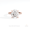 Oval Cut Solitaire Accent Wedding Lab Grown Diamond Ring in 18K Rose Gold - Ring on Hand View