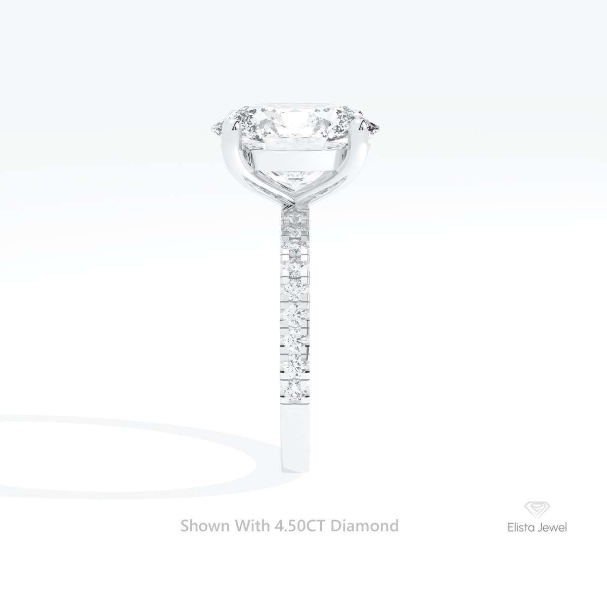 Oval Cut Solitaire Accent Wedding Lab Grown Diamond Ring in 18K Yellow Gold - Perspective View