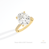 Oval Cut Solitaire Accent Wedding Lab Grown Diamond Ring in 10K Yellow Gold - Side View