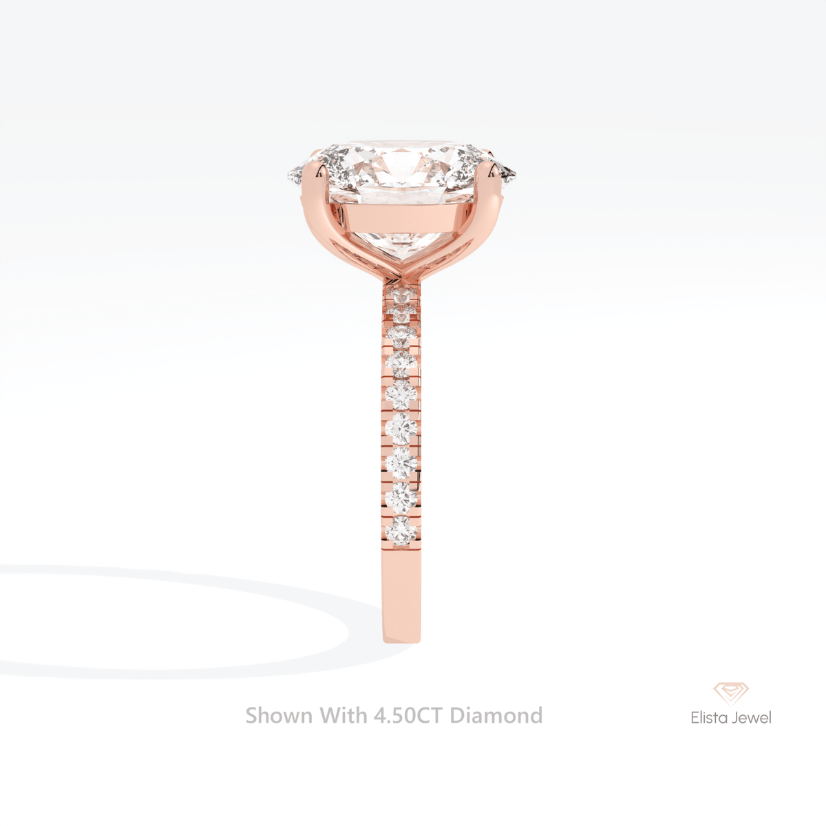 Oval Cut Solitaire Accent Wedding Lab Grown Diamond Ring - Additional View