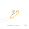 Oval Cut Solitaire Engagement Lab Grown Diamond Ring in 14K Rose Gold - Profile View