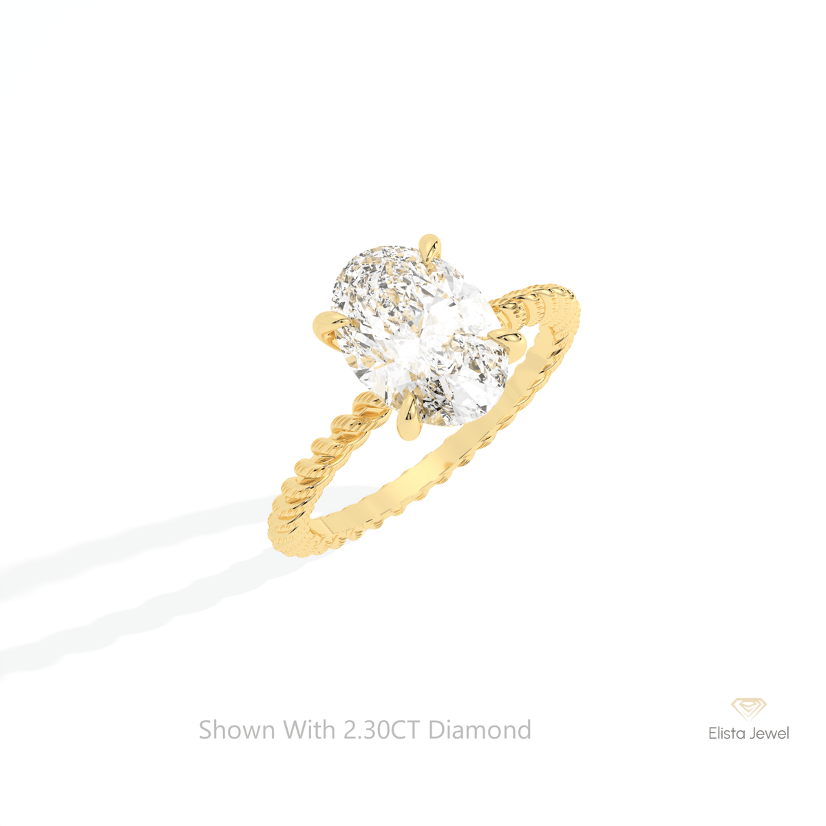 Oval Cut Solitaire Engagement Lab Grown Diamond Ring in Platinum - Lifestyle View