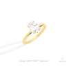 Oval Cut Solitaire Engagement Lab Grown Diamond Ring in 10K Yellow Gold - Side View