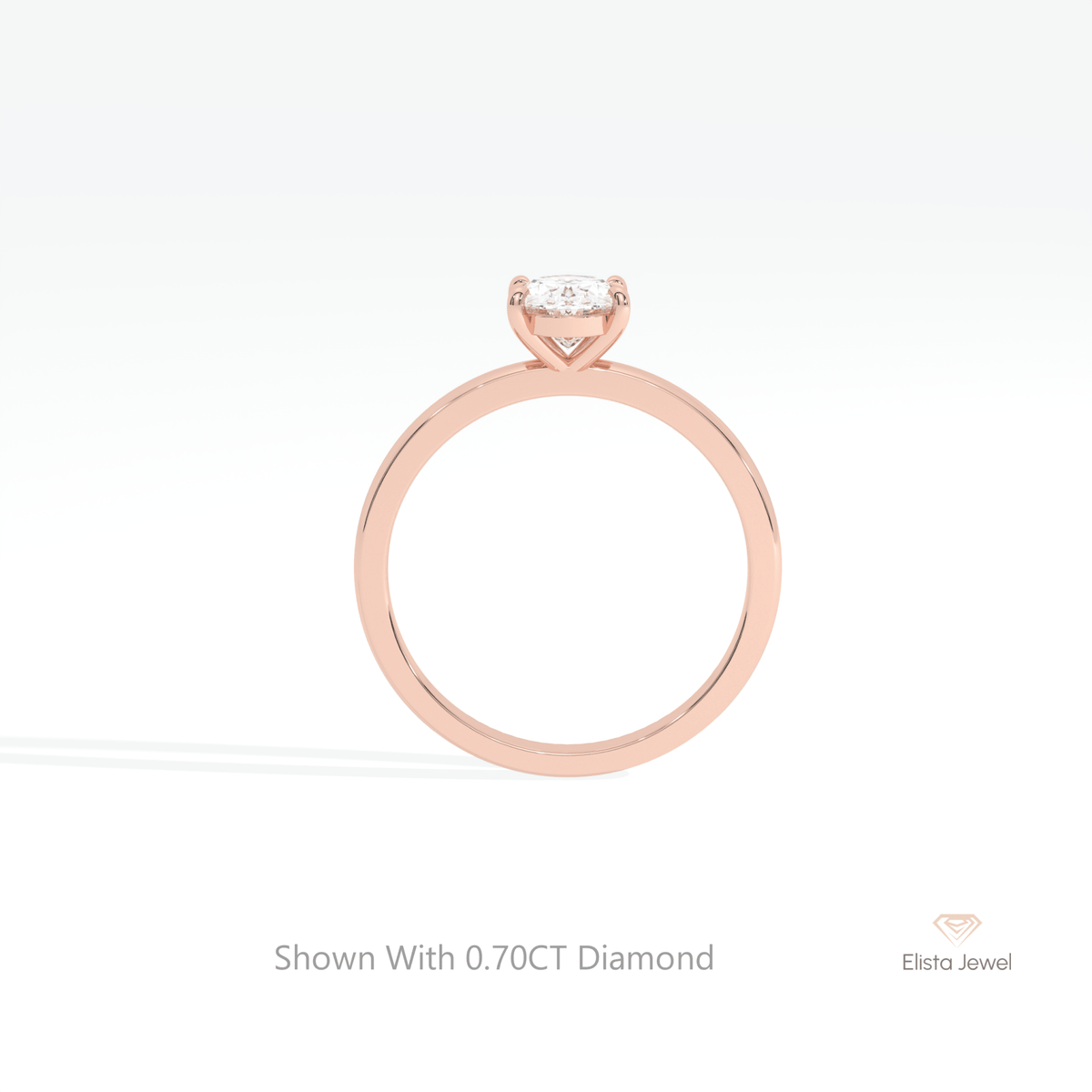 Oval Cut Solitaire Engagement Lab Grown Diamond Ring - Alternative View