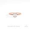 Oval Cut Solitaire Engagement Lab Grown Diamond Ring in 18K Rose Gold - Ring on Hand View