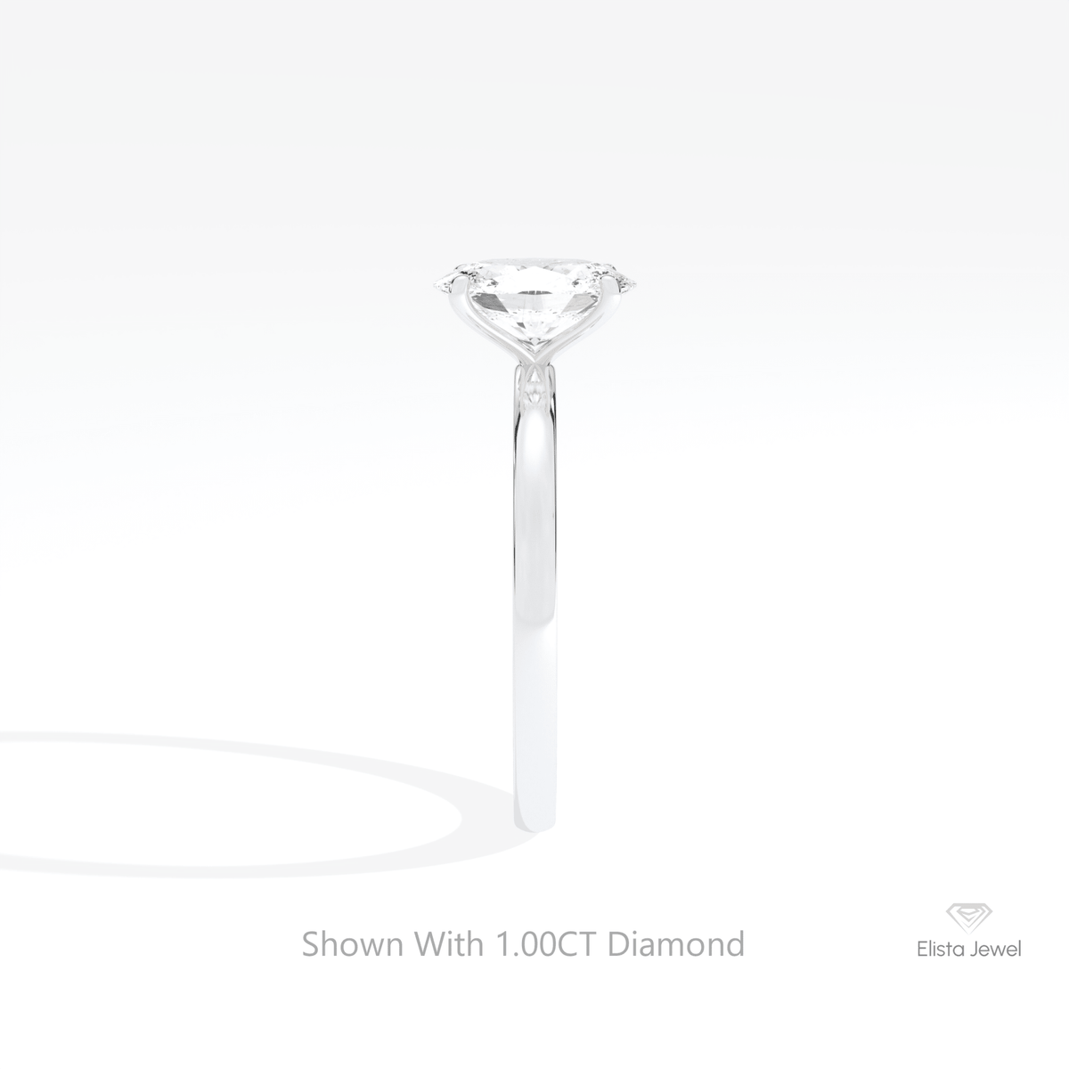 Oval Cut Solitaire Engagement Lab Grown Diamond Ring in 18K Yellow Gold - Perspective View